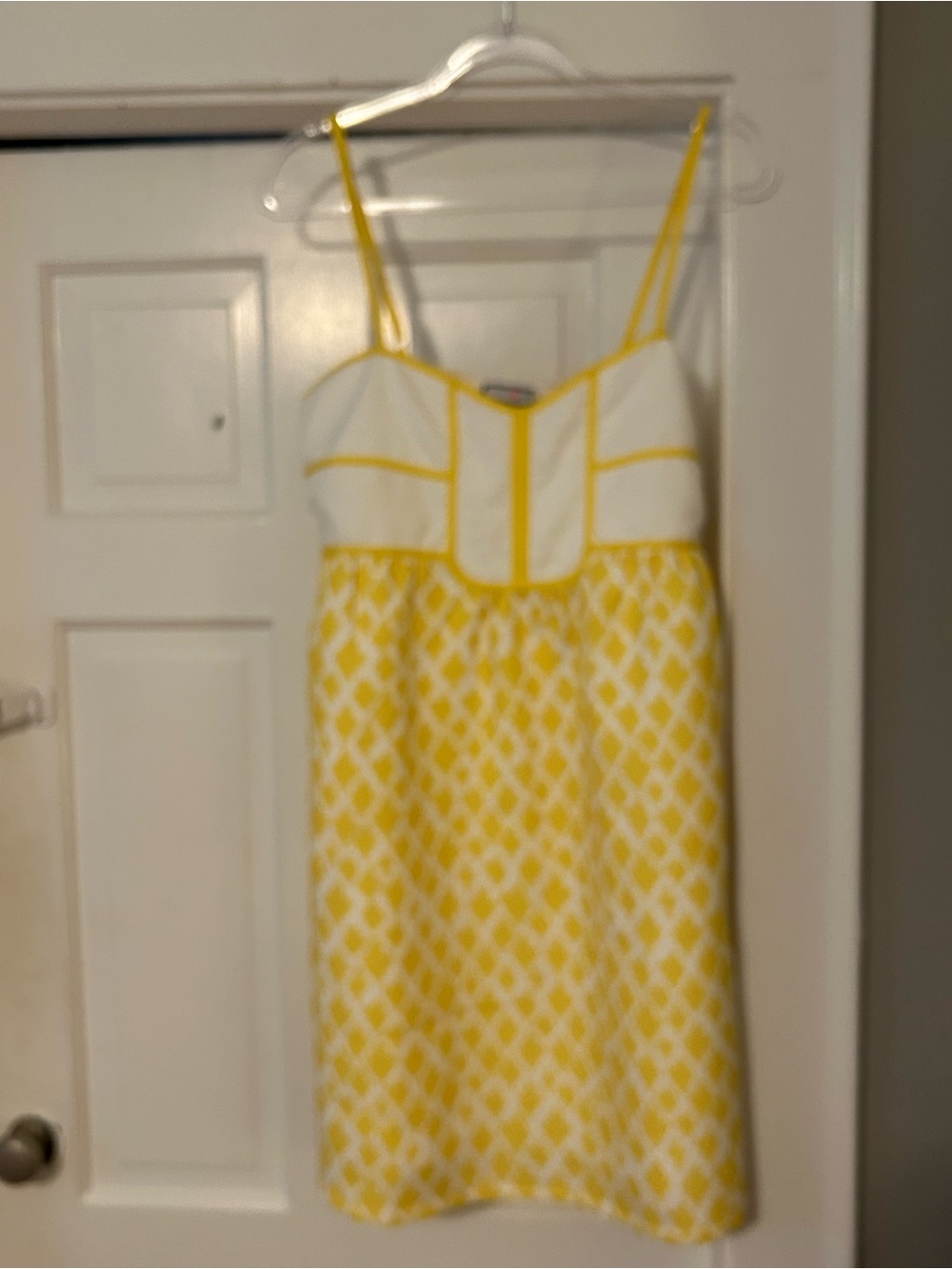 CK Bradley Yellow & White Patterned Spaghetti Strap Dress
